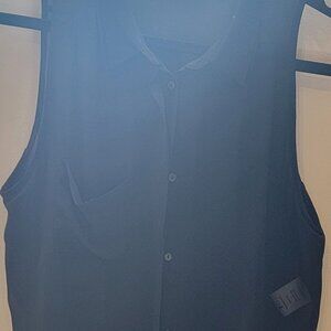 Black sheer button up